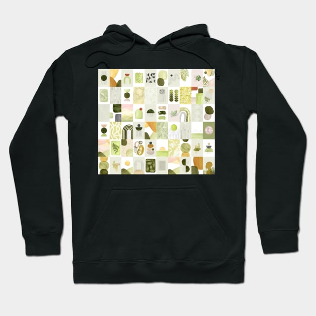 Green tone abstract collage set Hoodie by WhalesWay